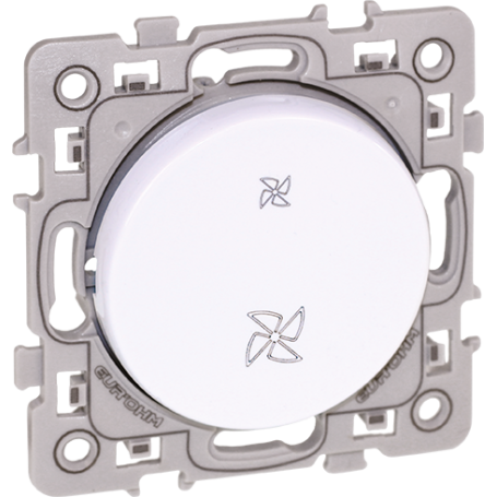 EUROHM 60218 (fc) Interrupteur VMC, 2 position, Blanc, Square