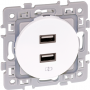 EUROHM 60229 - Prise chargeur double USB, 5V, Blanc, Square