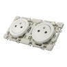 Prise de courant affleurante  EUROHM Square blanc double 2P+T 16A