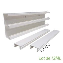 Goulotte à clippage direct 130x50mm LOGIX45 Lot de 12ml