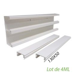 Goulotte à clippage direct 130x50mm LOGIX45 Lot de 4ml