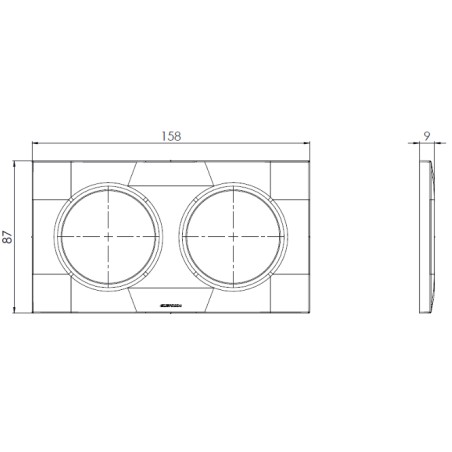 Dimension Plaque double Square blanc