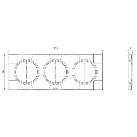 Dimension Square Plaque triple Anthracite
