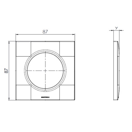 Dimension Square Plaque simple Anthracite