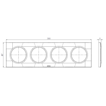 Dimension Square Plaque quadruple Anthracite