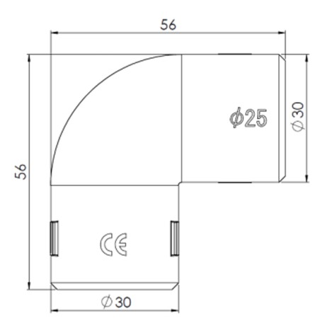 Coude ouvrable pour tube IRL 25mm - Eurohm 42225