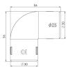Coude ouvrable pour tube IRL 25mm - Eurohm 42225