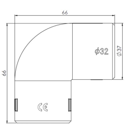 Dim Coude ouvrable pour tube IRL 32mm