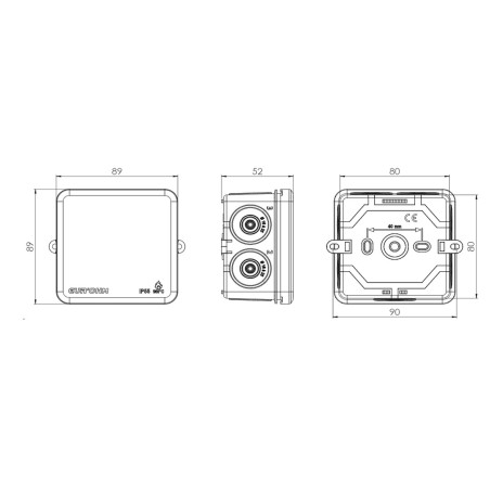Dimensions Boite de dérivation étanche