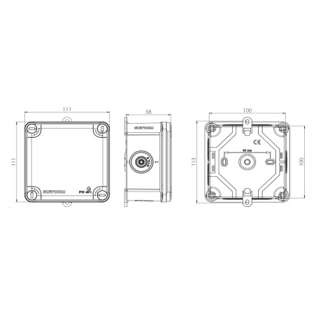 Dimensions Boite de dérivation