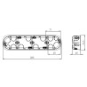 Dimensions Boîte d'encastrement étanche 4 postes