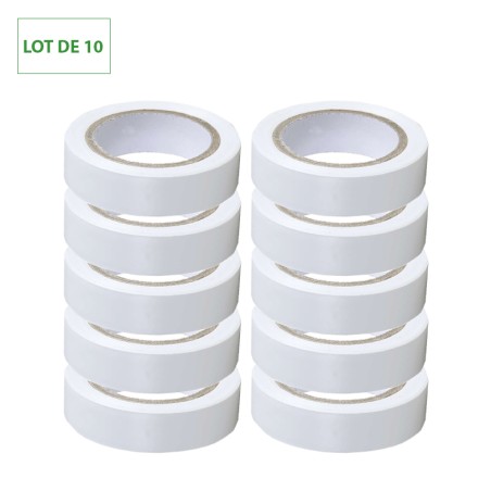 Lot de 10 Ruban isolant Blanc