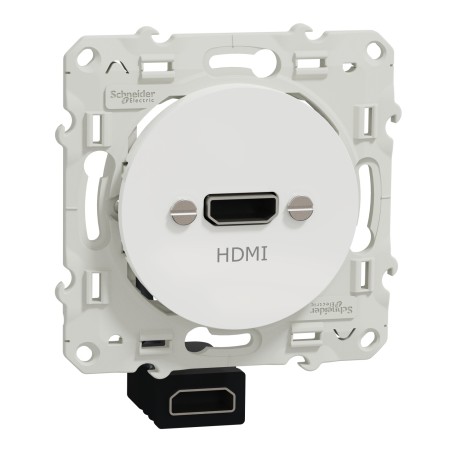 Prise HDMI simple blanc Odace