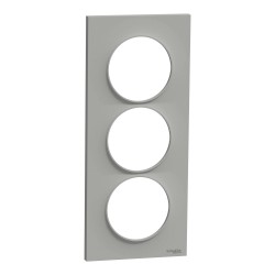 SCHNEIDER S520716A1 - Plaque, 3 Postes, Gris, Odace - FC