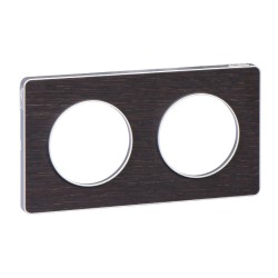 SCHNEIDER S530804P - Plaque, Wenge avec liseré Alu, 2 postes, horiz. ou vert., Odace - FC