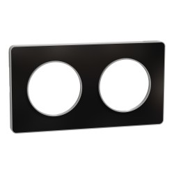 SCHNEIDER S530804K1 - Plaque, Aluminium brillant fumé, 2 postes, Odace - FC