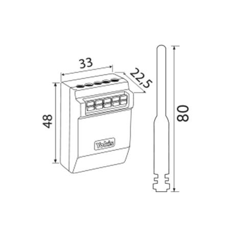 Dimensions Télérupteur RADIO POWER avec antenne