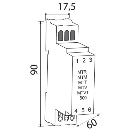 Dimension Télérupteur Modulaire 500W