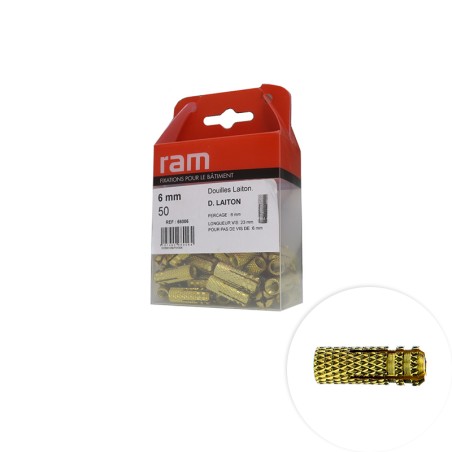 Chevilles metallique en laiton 6mm 50 pcs