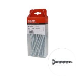 Vis Pozidriv tête fraisée 6x100mm 50 pcs - RAM 22456