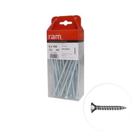 Vis Pozidriv tête fraisée 6x100mm 50 pcs