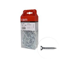 Vis Pozidriv tête fraisée 6x40mm 100 pcs - RAM 22449