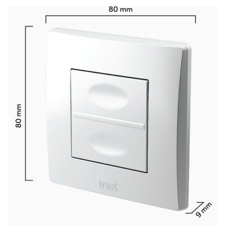 Dimension Télécommande murale 2 touche Zigbee UP