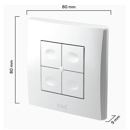 Dimension Télécommande murale 4 touche Zigbee UP