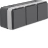 CUBYCO Triple Prise 16A horizontale Gris