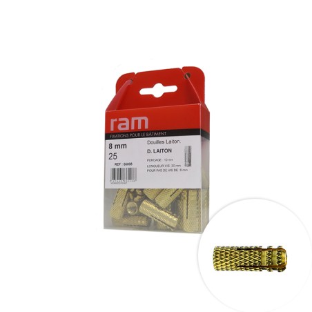 Chevilles metallique en laiton 8mm 25 pcs