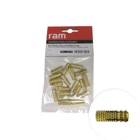 Chevilles metallique en laiton 6mm 20 pcs