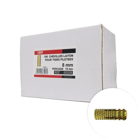 Chevilles metallique en laiton 8mm 100 pcs