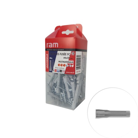 Cheville Multi-Materiaux 6mm avec vis 80 pcs