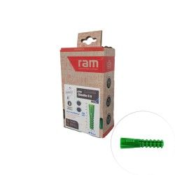 Chevilles sans collerette 6mm vertes 250 pcs - RAM 9061