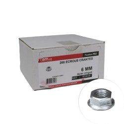 Ecrous à embase crantés 6 mm 200 pcs - RAM 93406