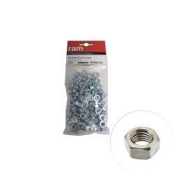Ecrous en acier zingue 8 mm 100 pcs - RAM 93608