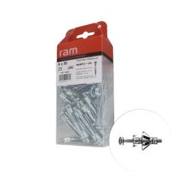 Cheville placo RAMFIX avec vis 6x50mm 25 pcs - RAM 95164