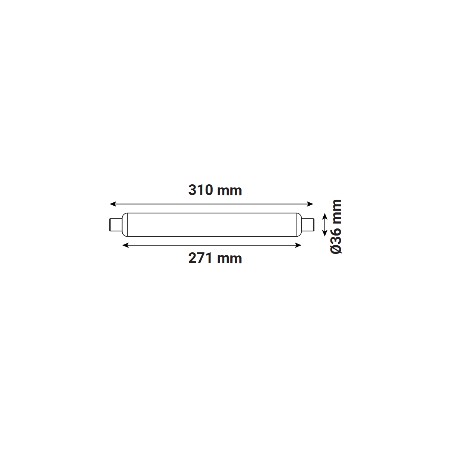 Dimension Tube LED S19 9W
