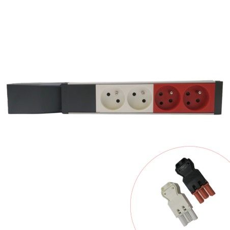 Bloc nourrice équipé de 2 prises 2P+T et 2 prises 2P+T à détrompage à connecter - LEGRAND 073454