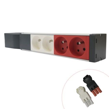 Bloc nourrice équipé de 2 prises 2P+T et 2 prises 2P+T à détrompage à connecter - LEGRAND 073454