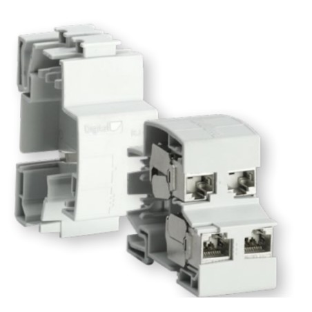 Support modulaire pour 4 connecteurs RJ45
