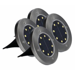 Spot solaire Cielo 0,5W 3000K inox Lot de 4 ARLUX 500110