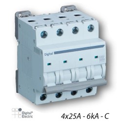 Disjoncteur 4x25A courbe C 6kA - Digital Electric 02052