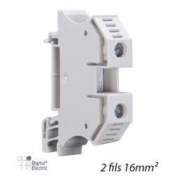 Bloc de jonction à vis 2 fils 16mm² gris Digital 41117