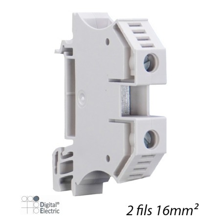 Bloc de jonction à vis 2 fils 16mm² gris