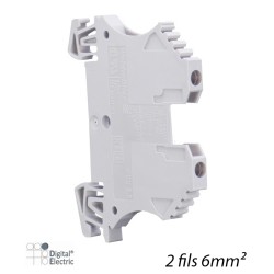Bloc de jonction à vis 2 fils 6mm² gris Digital 41115