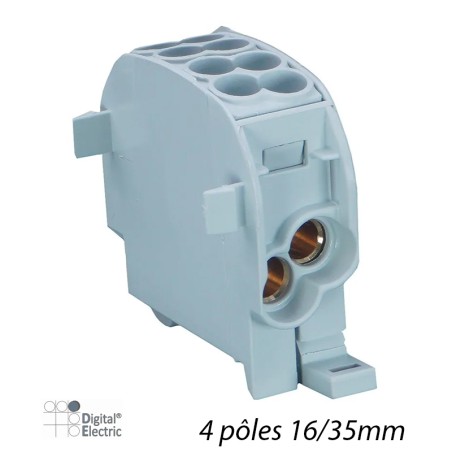 Blocs distribution gris 4 pôles 16/35mm