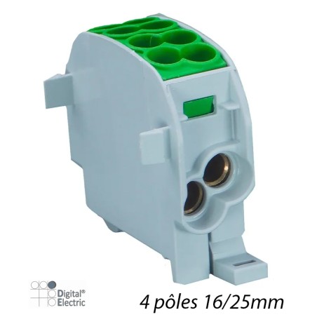 Blocs distribution vert 4 pôles 16/25mm