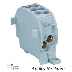 Blocs distribution gris 4 pôles 16/25mm - Digital 41582