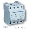 Disjoncteur 4x32A courbe D 6kA